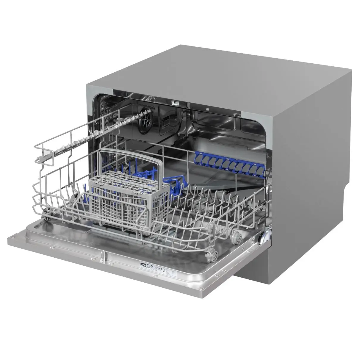 Baridi Compact Tabletop Dishwasher 6 Place Settings, 6 Programmes, Low Noise, 6.5L Cycle, Start Delay - Silver - Image 8