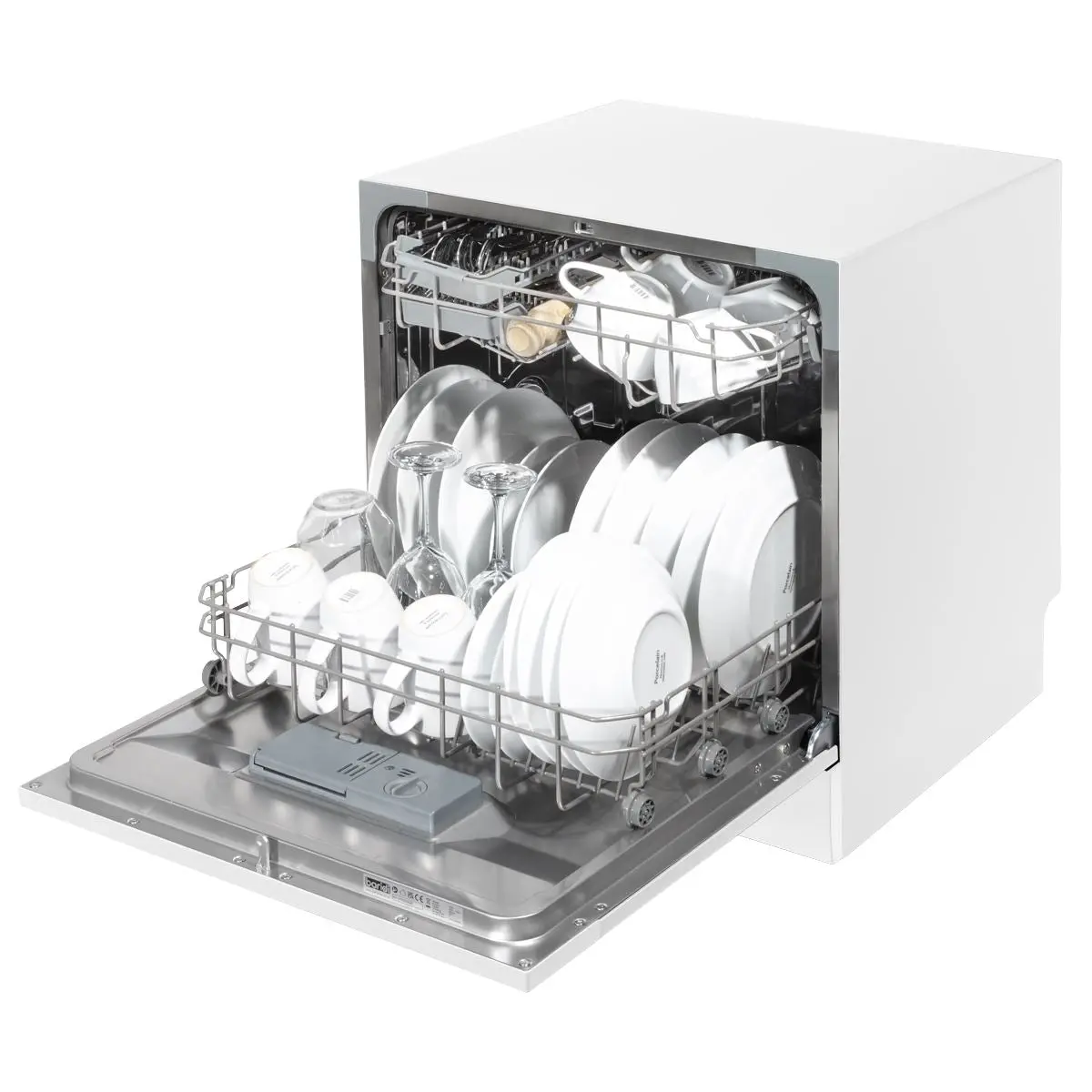 Baridi Compact Tabletop Dishwasher 8 Place Settings, 6 Programmes, Low Noise, 8L Cycle, Start Delay - White - Image 11