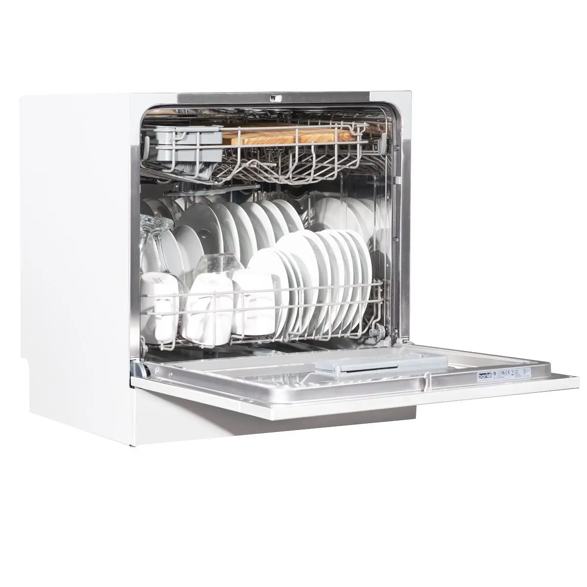 Baridi Compact Tabletop Dishwasher 8 Place Settings, 6 Programmes, Low Noise, 8L Cycle, Start Delay - White - Image 5