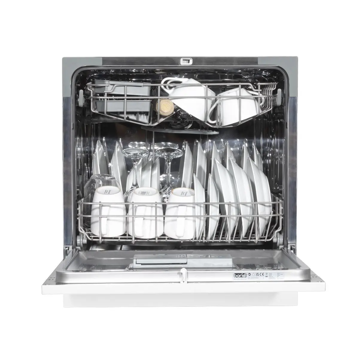 Baridi Compact Tabletop Dishwasher 8 Place Settings, 6 Programmes, Low Noise, 8L Cycle, Start Delay - White - Image 6