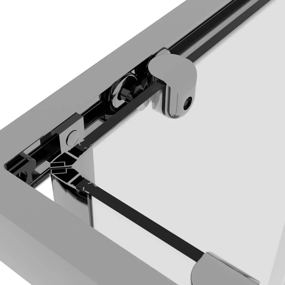Baridi Corner Shower Entry Enclosure 1000 x 800 x 1850mm with 6mm Tempered Glass - Chrome - Image 10