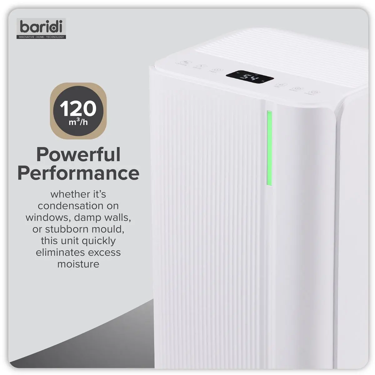 Baridi Dehumidifier with Digital Display & 24hr Timer 20L - White - Image 14