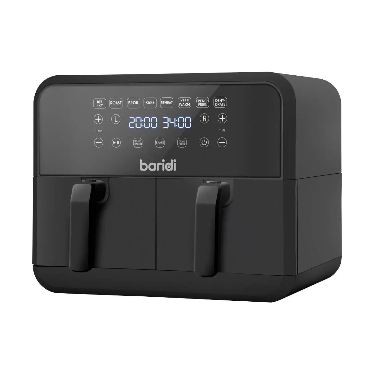 Baridi Dual Zone Air Fryer 8L with 8-in-1 Functions Touch Controls, Easy-Clean, Black - DH172 - Image 8