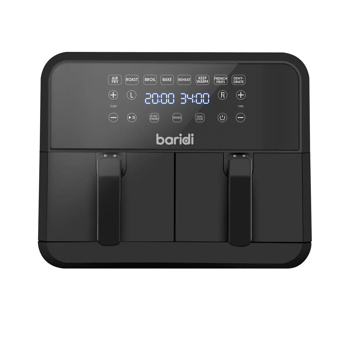 Baridi Dual Zone Air Fryer 8L with 8-in-1 Functions Touch Controls, Easy-Clean, Black - DH172 - Image 9