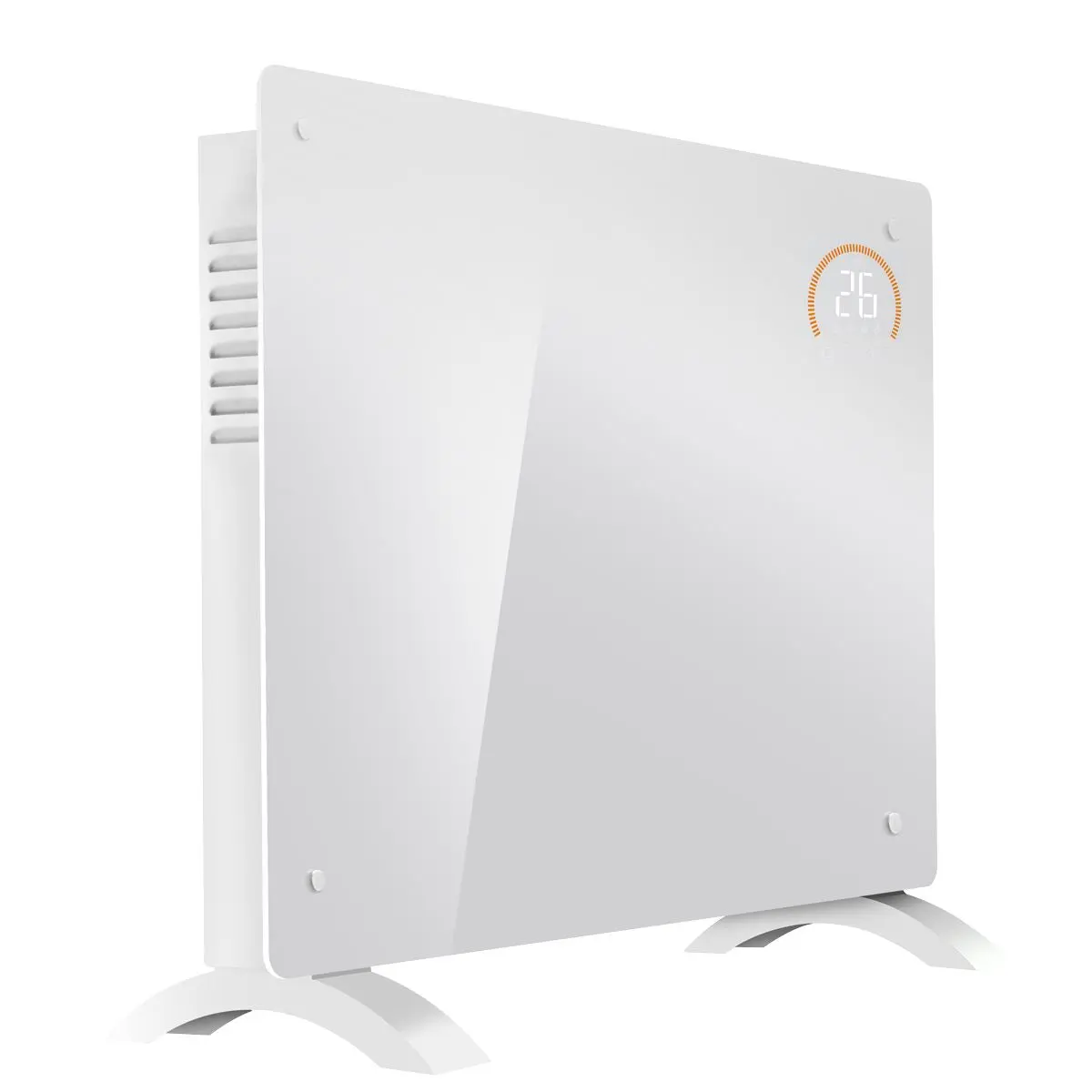 Baridi Electric Glass Panel Heater, 1500W, Thermostat Controlled 24Hr 7 Day Timer, Wi-Fi Enabled, Remote Control, White