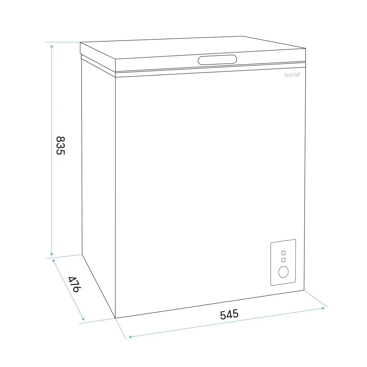 Baridi Freestanding Chest Freezer, 99L Capacity, Garages and Outbuilding Safe, -12 to -24°C Adjustable Thermostat with Refrigeration Mode, White - Image 9
