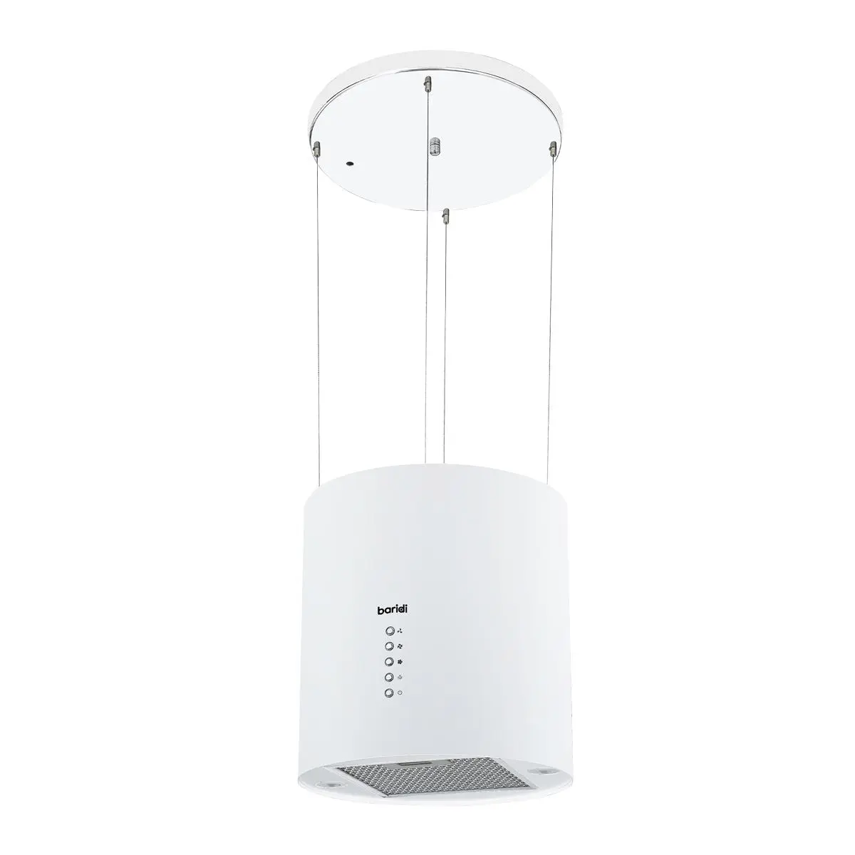 Baridi Island Cooker Hood, Pendant Style, Ø35cm, 3 Speed, White