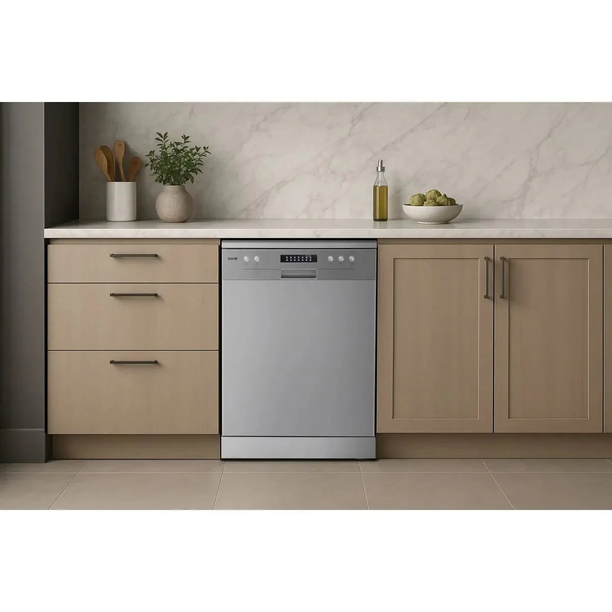 Baridi Regular Sized Freestanding Dishwasher 60cm Wide 13 Place Settings - Silver - Image 10