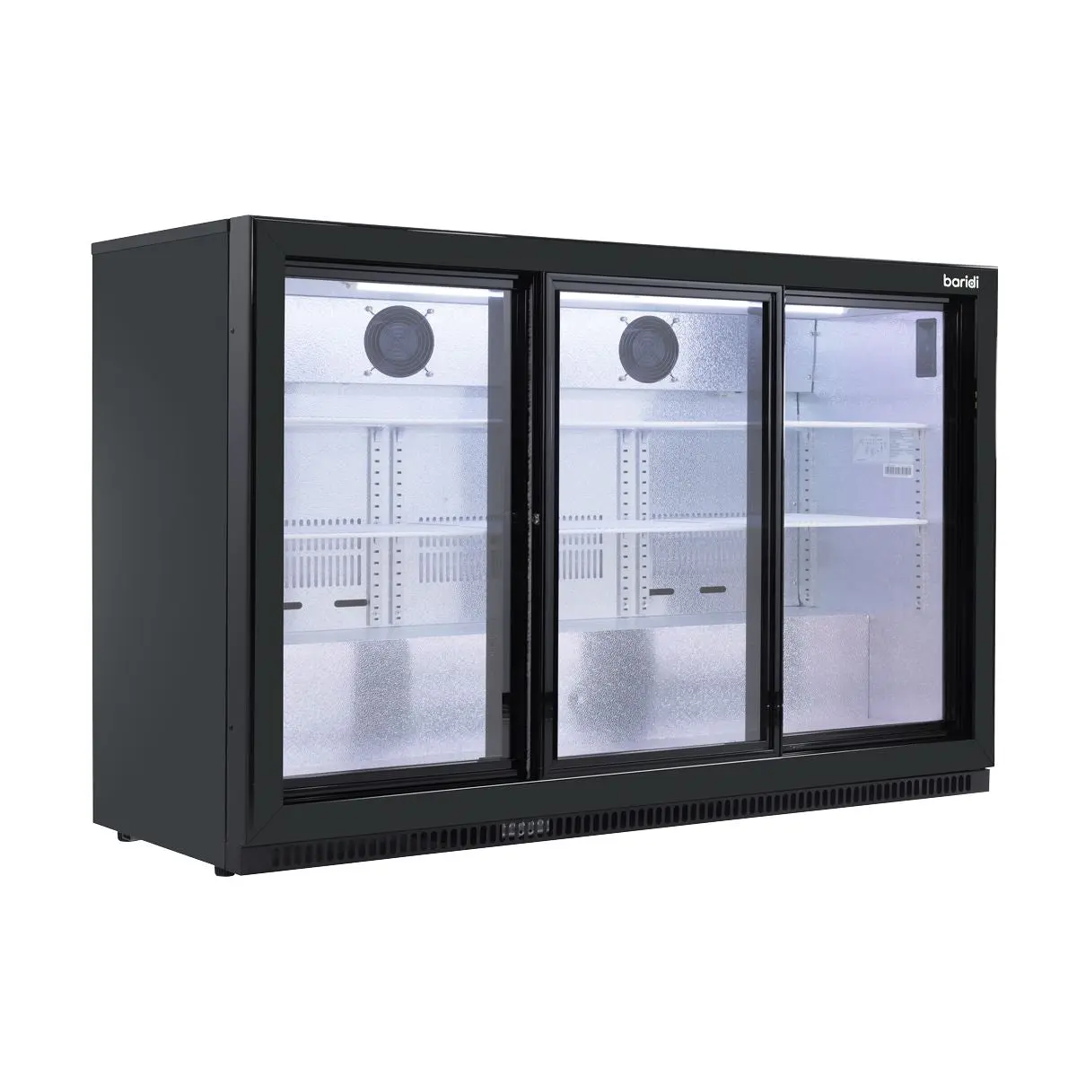 Baridi Sliding Triple Door, Back Bar Drinks Fridge/Cooler, 307L Capacity - Image 3