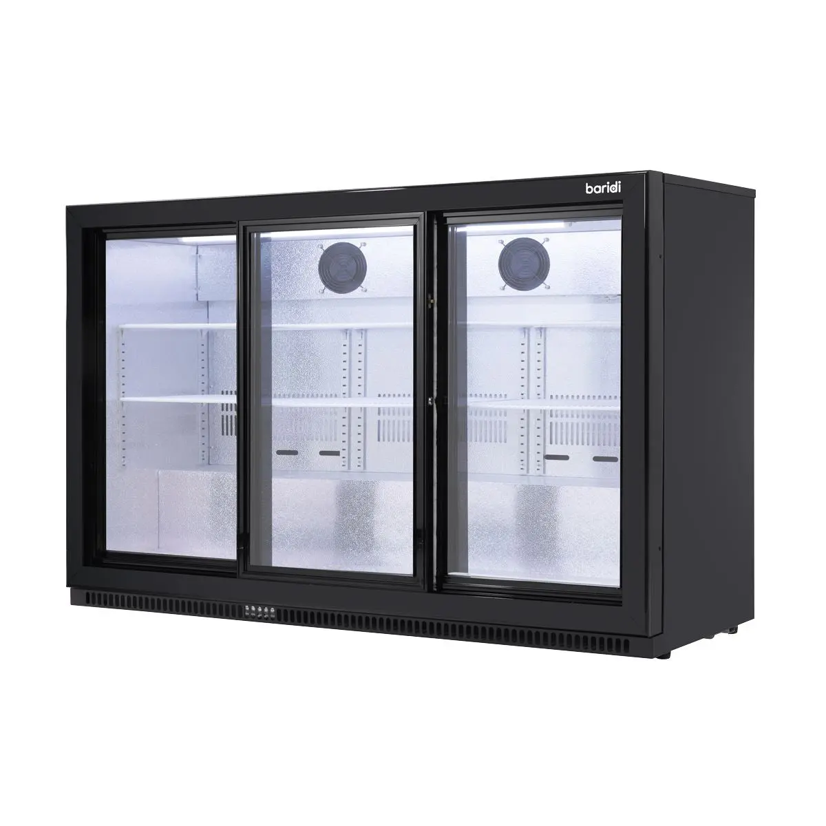 Baridi Sliding Triple Door, Back Bar Drinks Fridge/Cooler, 307L Capacity - Image 9