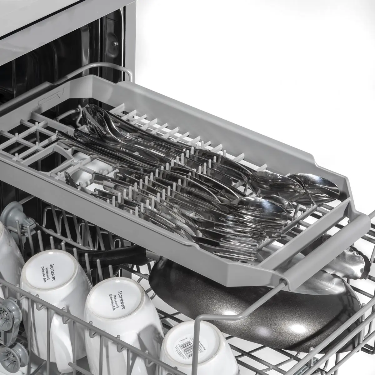 Baridi Slimline Freestanding Dishwasher, 45cm Wide with 10 Place Settings, 8 Programs & 5 Functions, LED Display, Silver - Image 3