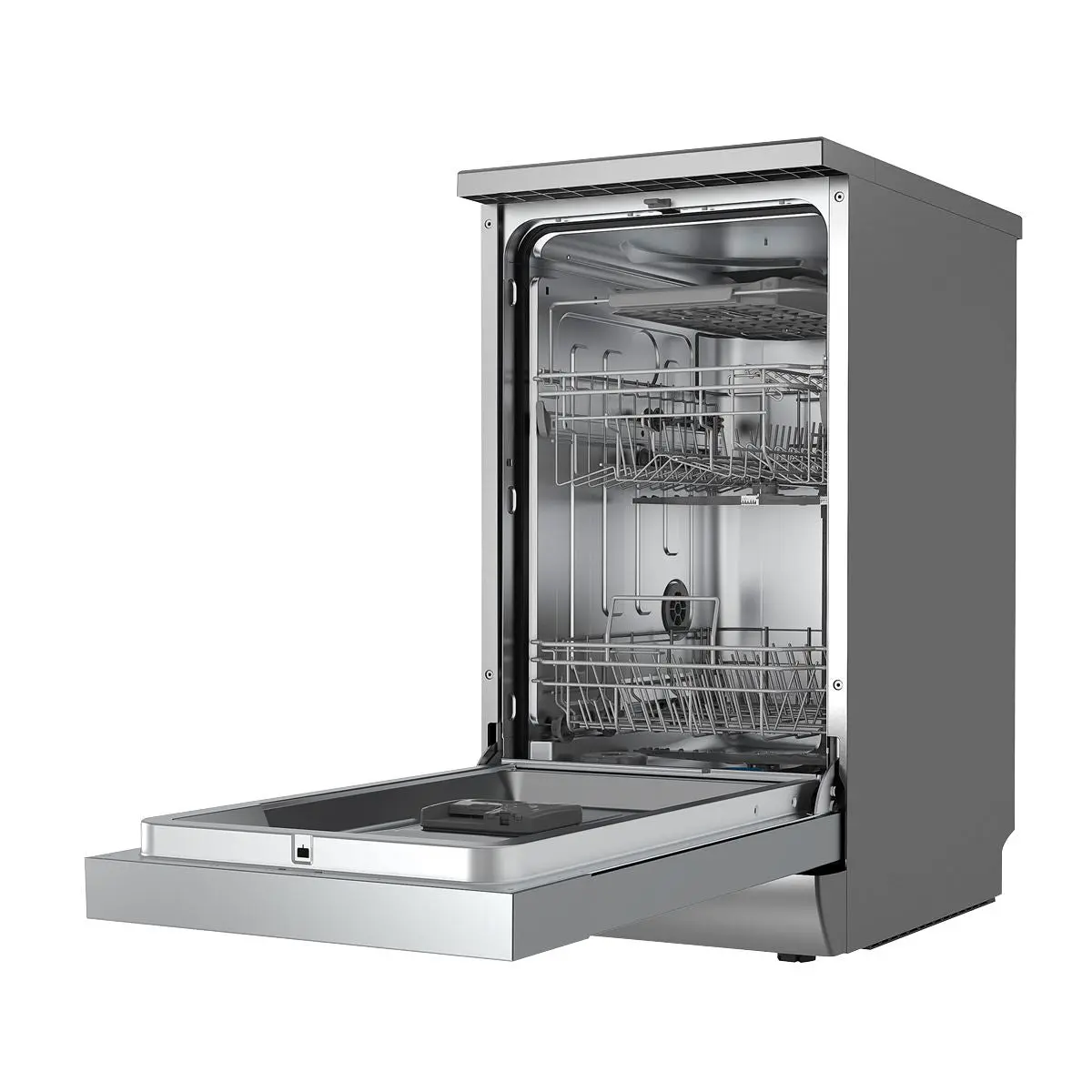 Baridi Slimline Freestanding Dishwasher, 45cm Wide with 10 Place Settings, 8 Programs & 5 Functions, LED Display, Silver - Image 6