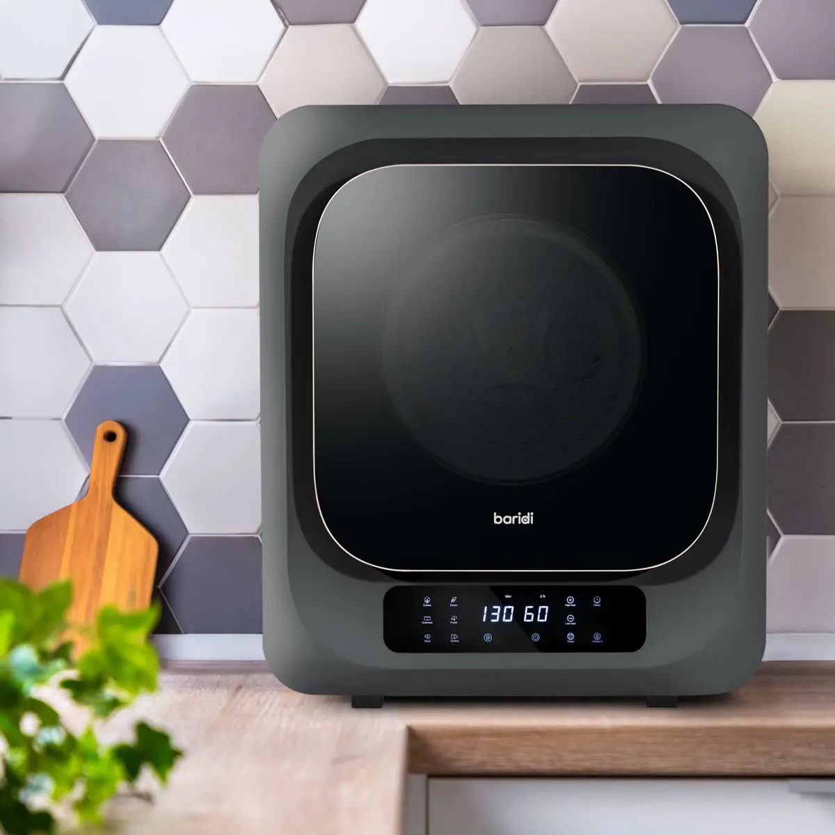 Baridi Small Tumble Dryer, Portable, 2.5kg, Vented, Perfect for Counter Top or Wall Mounted Use with Digital Controls, Compact, Black Mini Spin Dryer - DH229 - Image 9