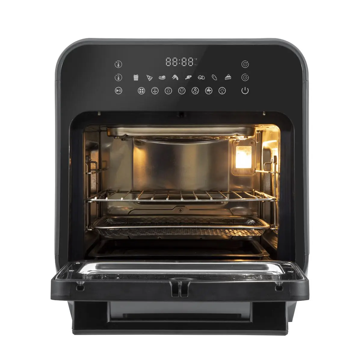 Baridi Steam Air Fryer Oven, Self-Cleaning, 8 Preset Programs, 1635W, 15L, Black - Image 5