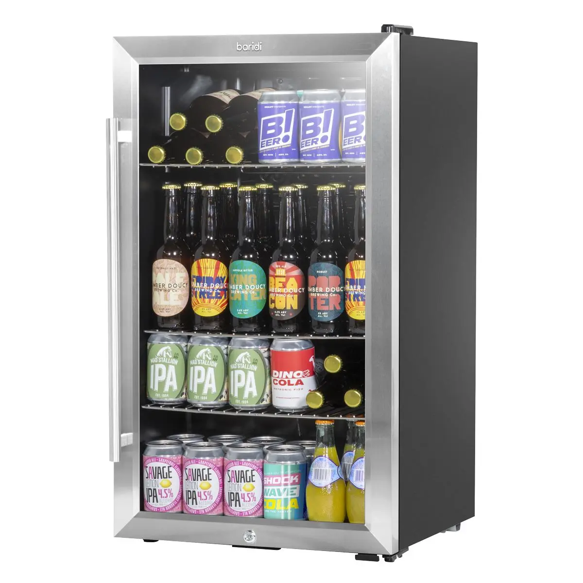 Baridi Under Counter Wine/Drink/Beverage Cooler/Fridge, Built-In Thermostat, Energy Class E, 85 Litre - Stainless Steel - Image 7