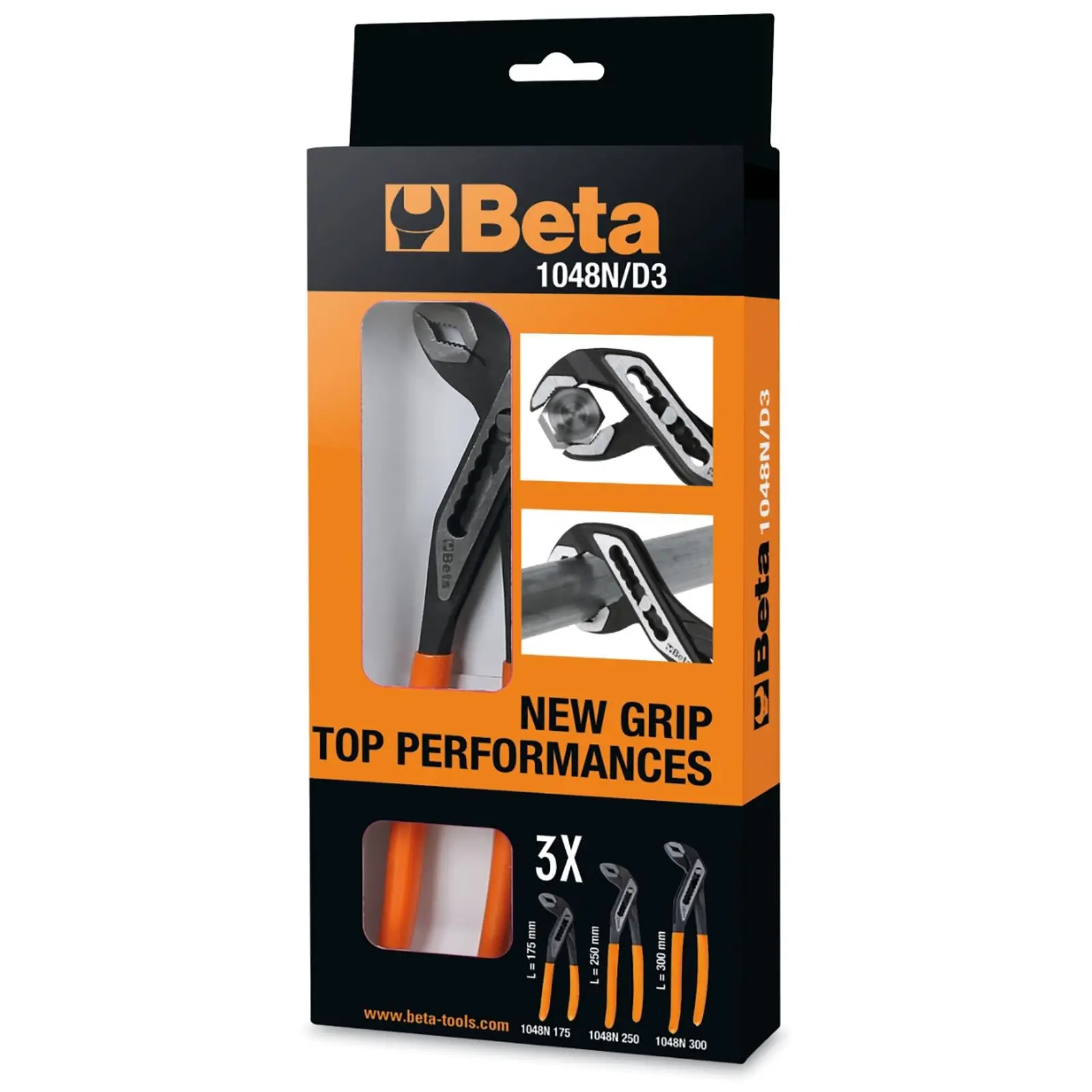 Beta Tools Slip Joint Pliers Water Pump Plier 175-400mm Slip Proof PVC Handles 1048N - Choose Size - Image 5