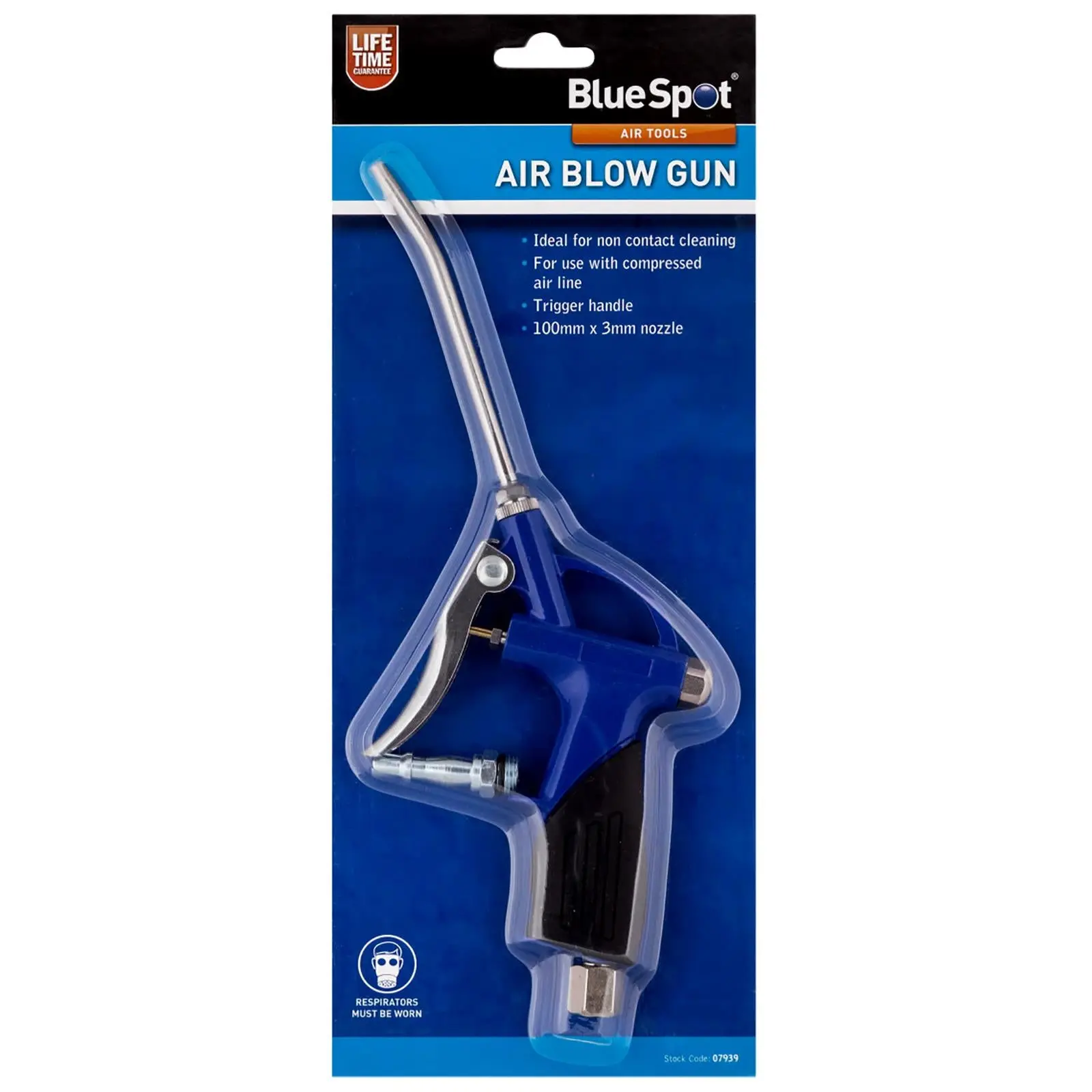 BlueSpot Air Blow Dust Gun 100mm with 3mm Nozzle 1/4" BSP - Image 3