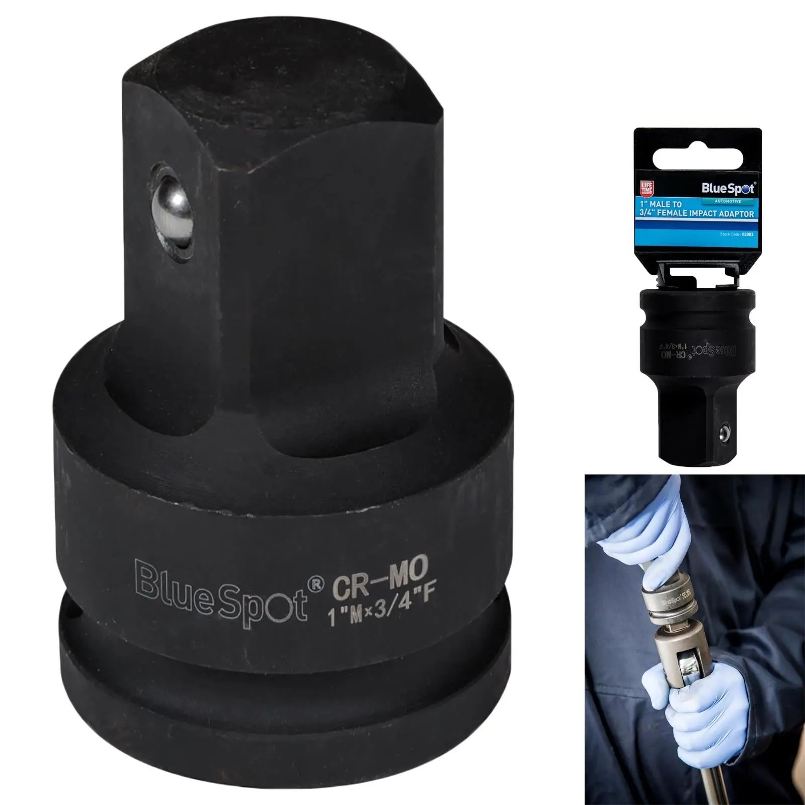BlueSpot Impact Socket Adaptor 3/4" Female to 1" Male
