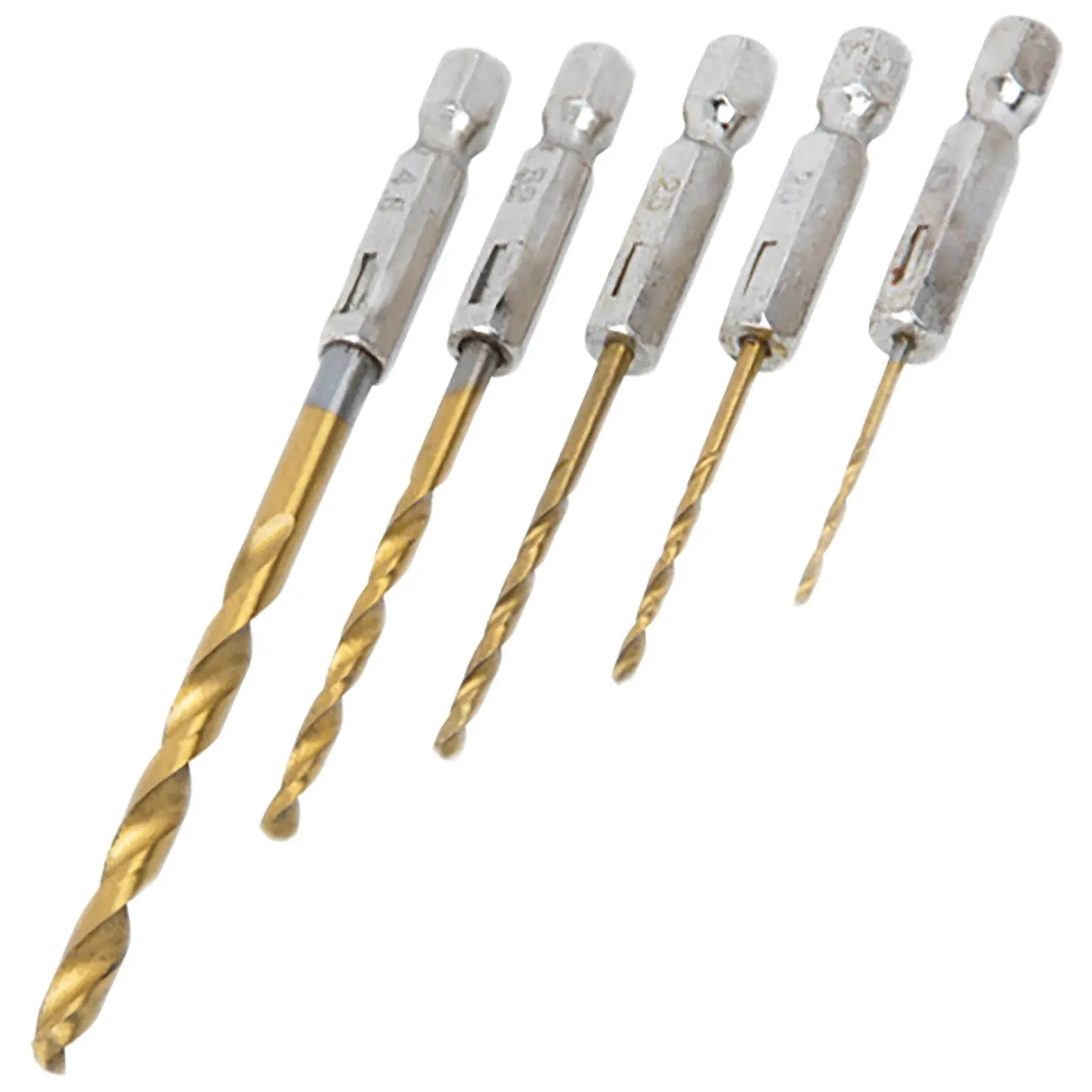 BlueSpot 5 Piece Titanium Drill Bit Set 1.5-4.8mm Hex Shank - Image 3