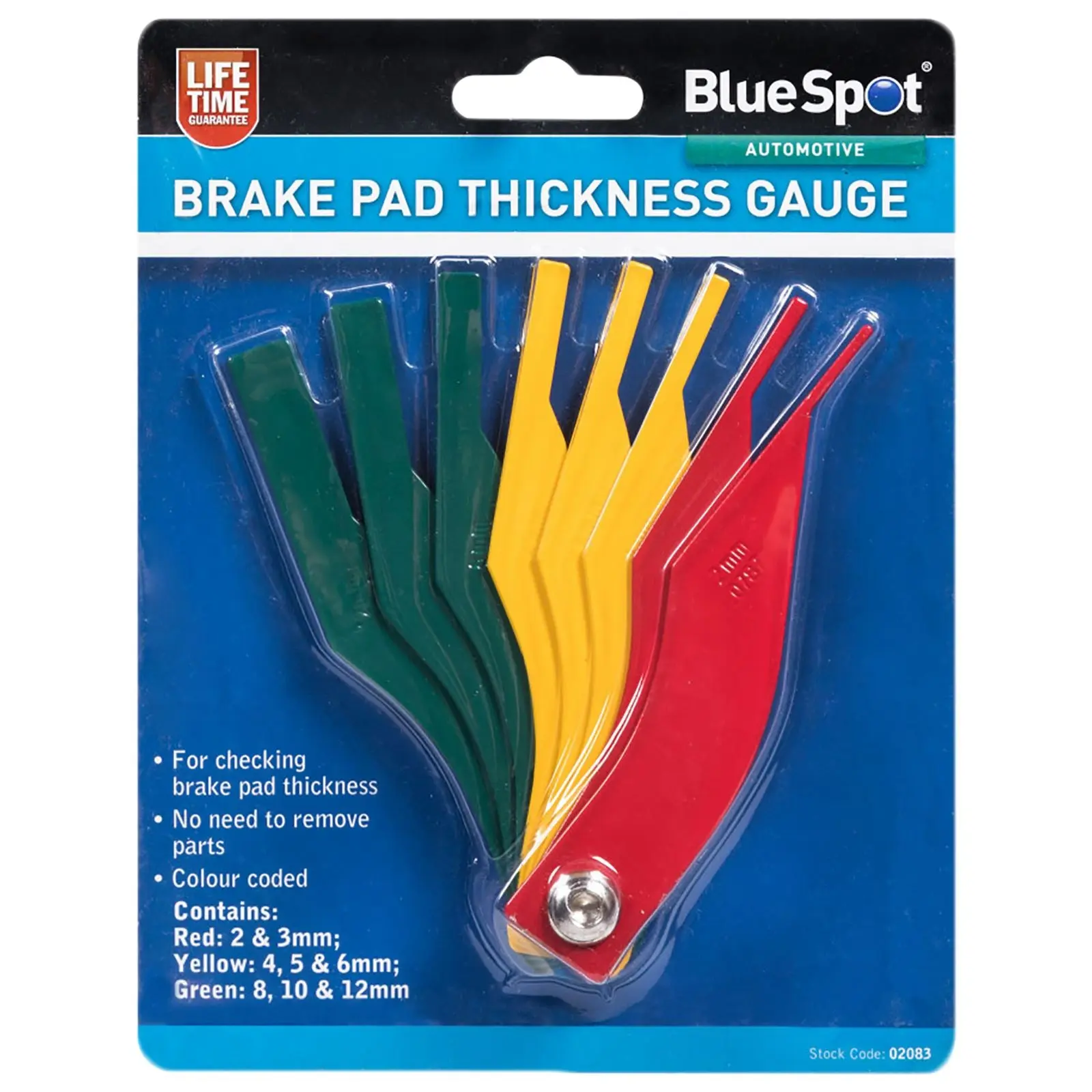 BlueSpot 8 Piece Brake Pad and Lining Thickness Gauge 2-12mm - Image 3