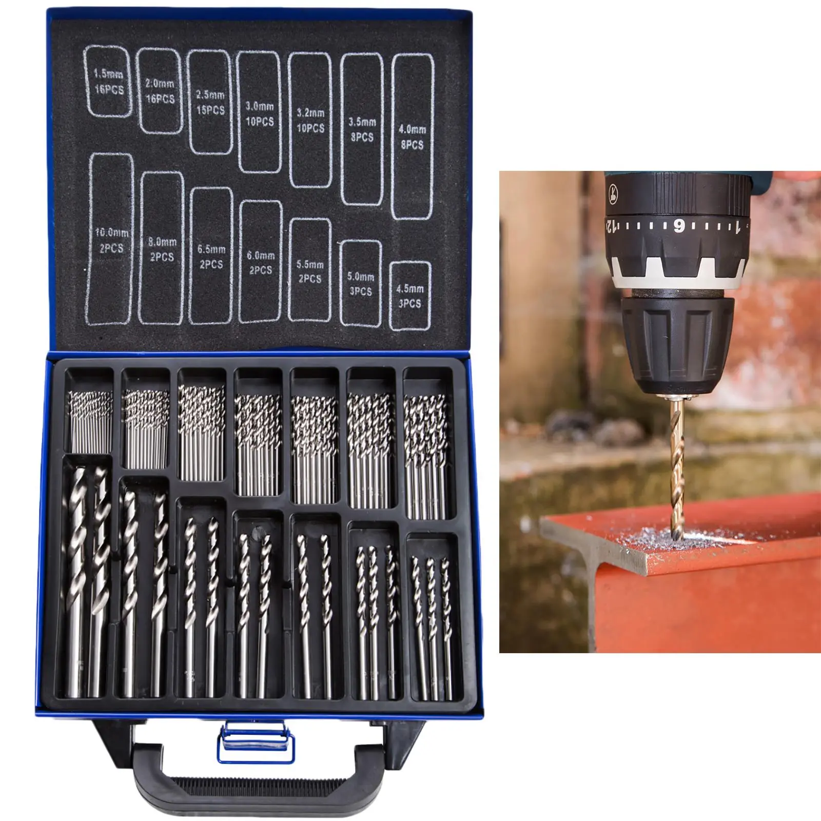 BlueSpot Cobalt Drill Bit Set 99 Piece 135° Split Point 1.5-10mm