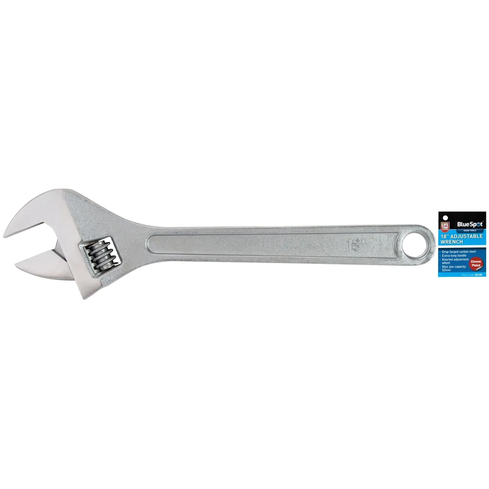BlueSpot Adjustable Wrench 450mm 18in Jaw Capacity 52mm - Image 2