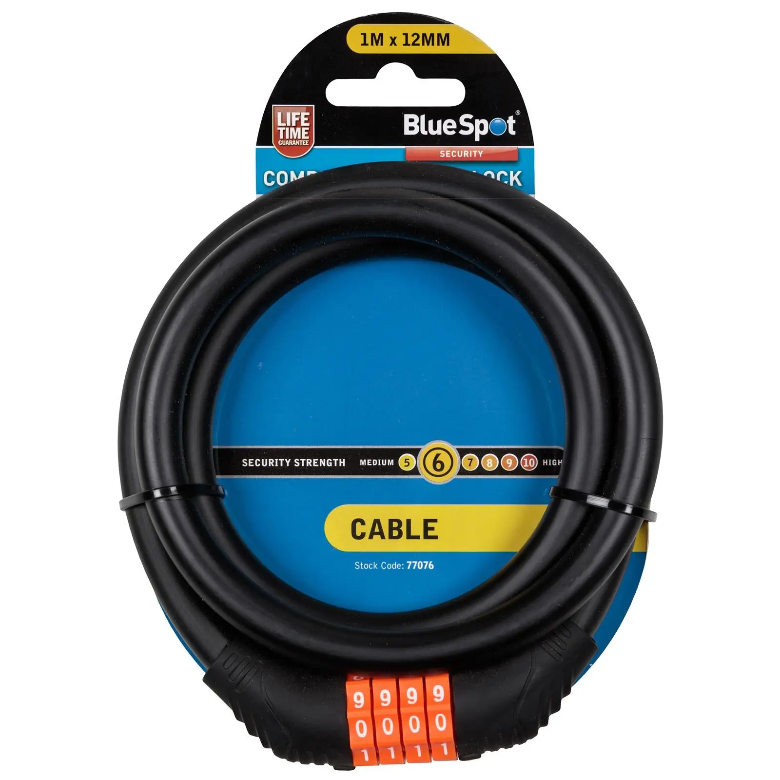 BlueSpot Combination Cable Lock 4 Digit 1m x 12mm - Image 2