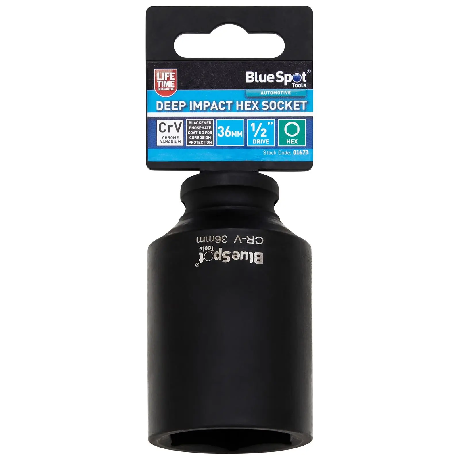 BlueSpot Deep Impact Socket 1/2" Drive 6 Point Hex Individual 8-41mm - Choose Size - Image 17
