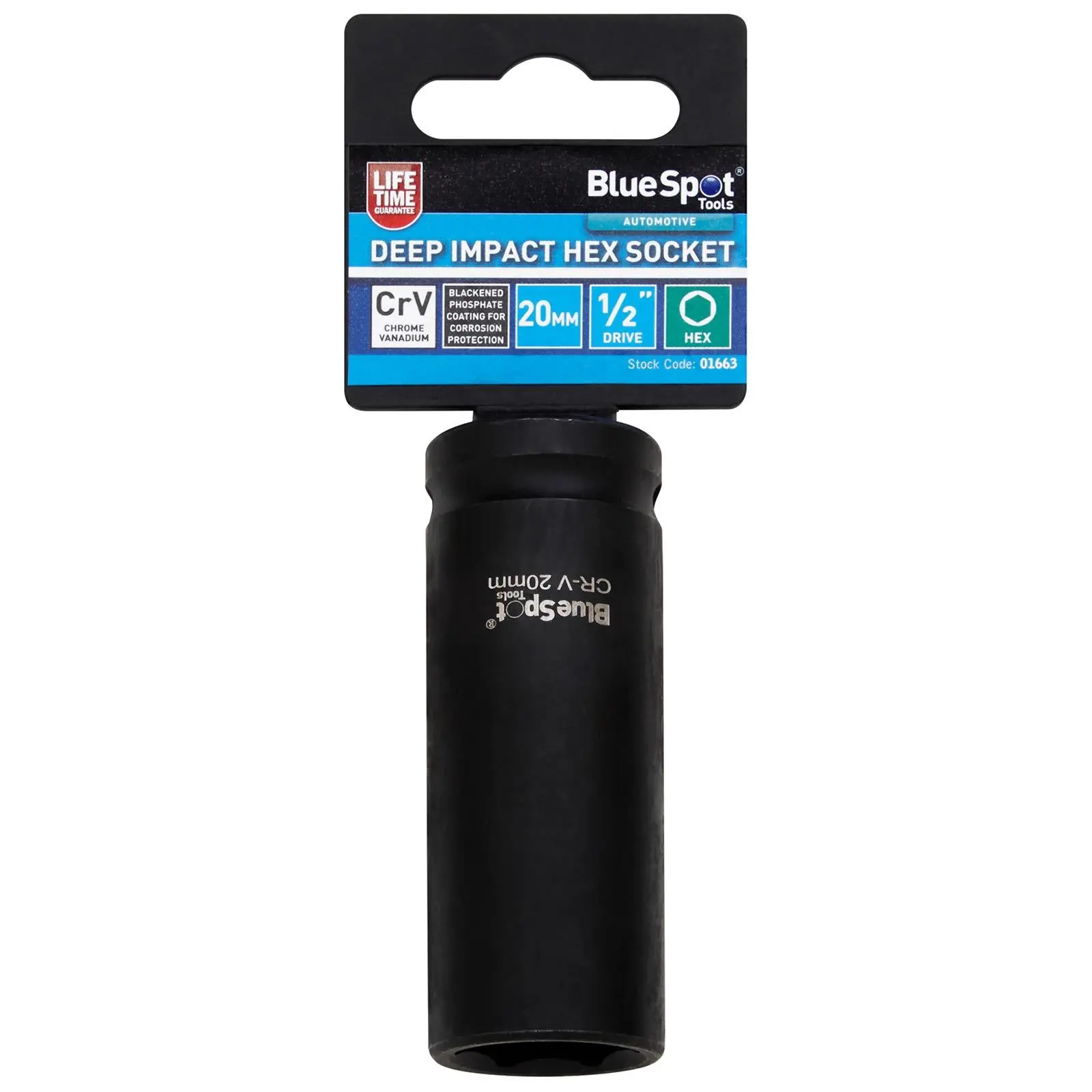 BlueSpot Deep Impact Socket 1/2" Drive 6 Point Hex Individual 8-41mm - Choose Size - Image 5