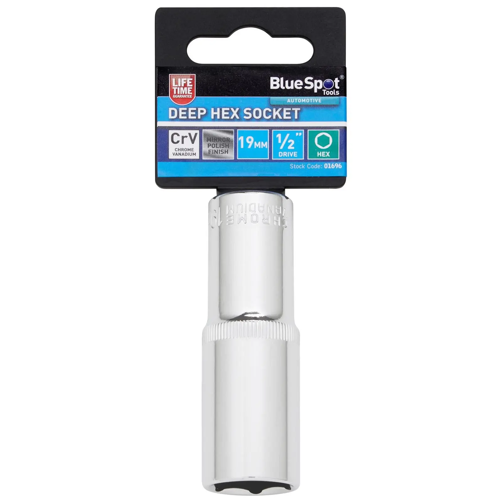 BlueSpot Deep Socket 1/2" Drive 6 Point Hex Chrome Individual 8-32mm - Choose Size - Image 17