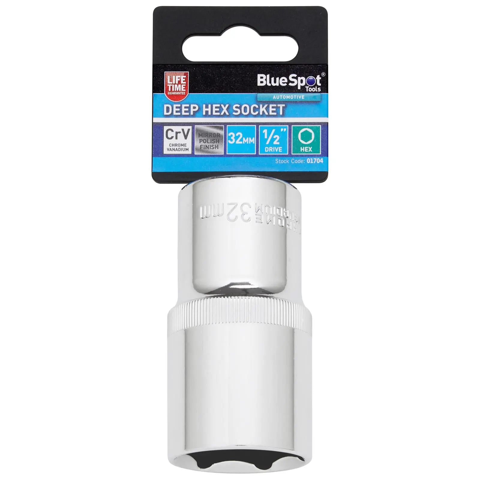 BlueSpot Deep Socket 1/2" Drive 6 Point Hex Chrome Individual 8-32mm - Choose Size - Image 7