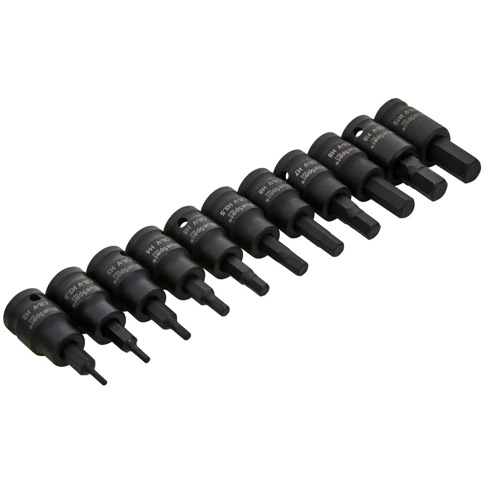 BlueSpot Impact Hex Socket Bit Set 3/8" Drive 2-10mm 11 Piece