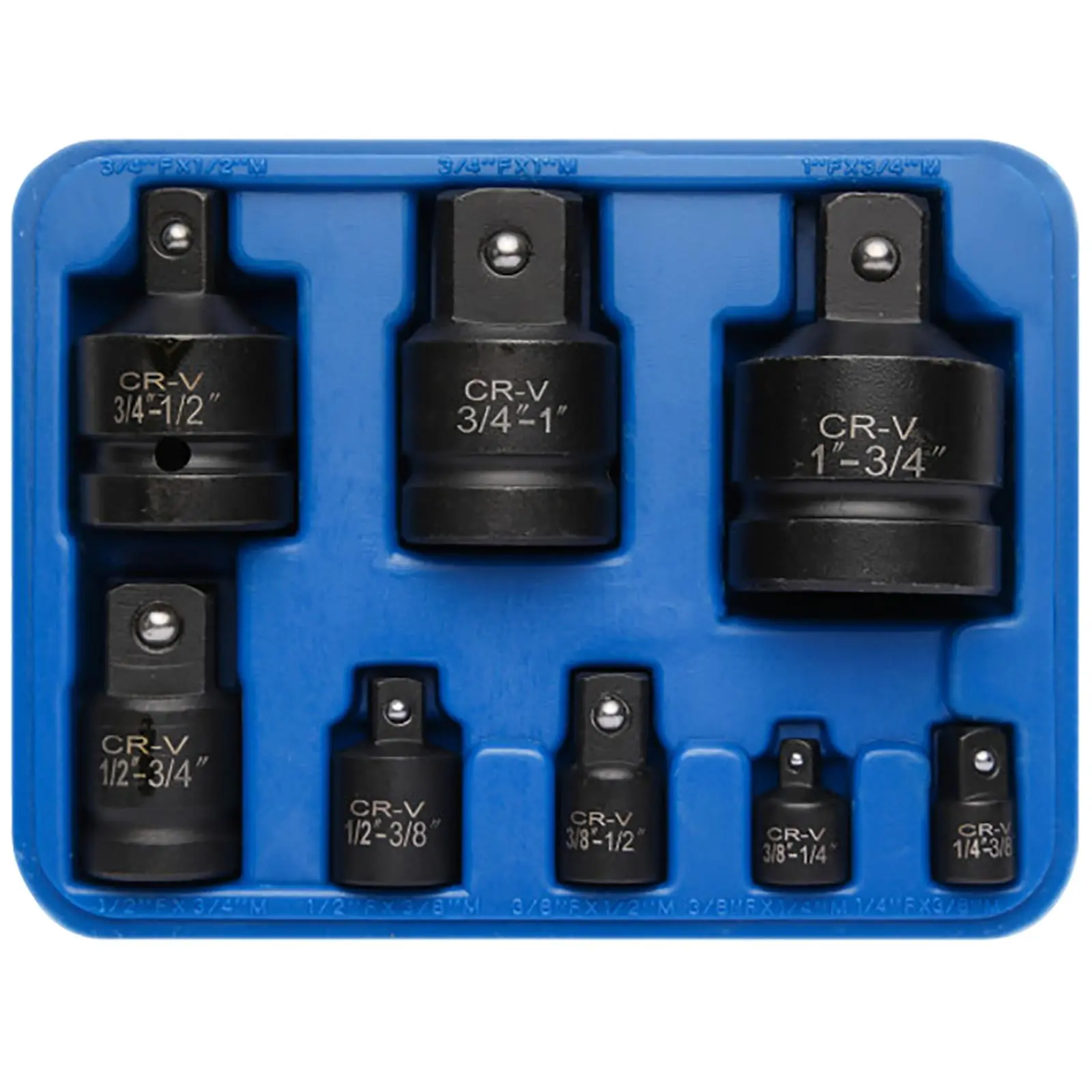 BlueSpot Impact Socket Adaptor Set 8 Piece in Storage Case - Image 4