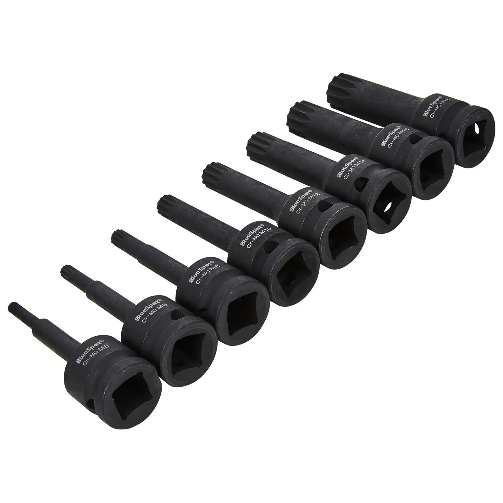 BlueSpot Impact Spline Socket Set 1/2" Drive M5-M18 8 Piece - Image 3