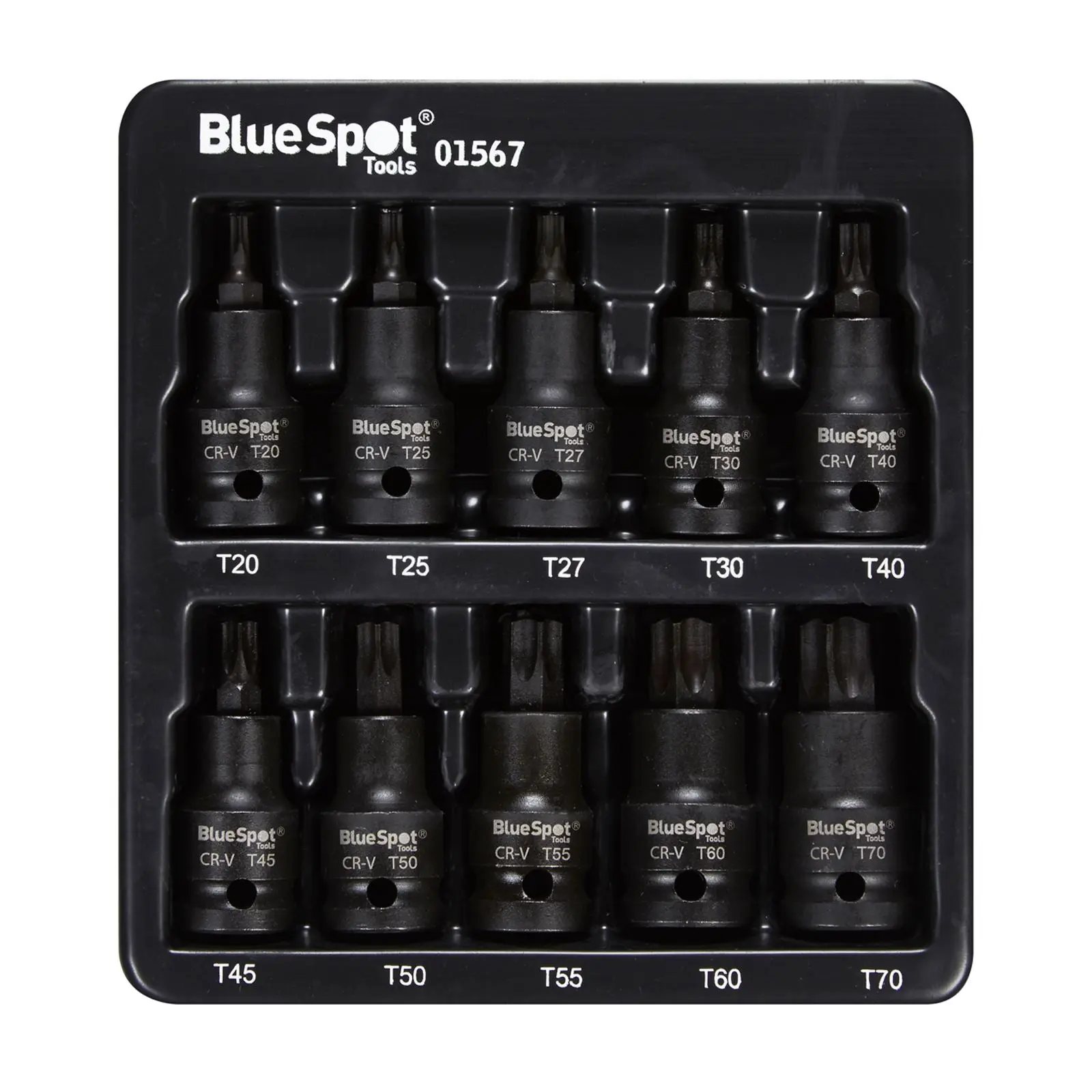 BlueSpot Impact Torx Bit Sockets 1/2" 10 Piece T20-T70 - Image 2