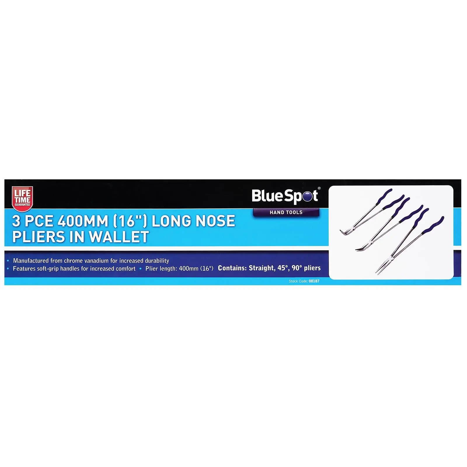 BlueSpot Long Nose Pliers In Wallet 400mm (16") 3 Piece - Image 2