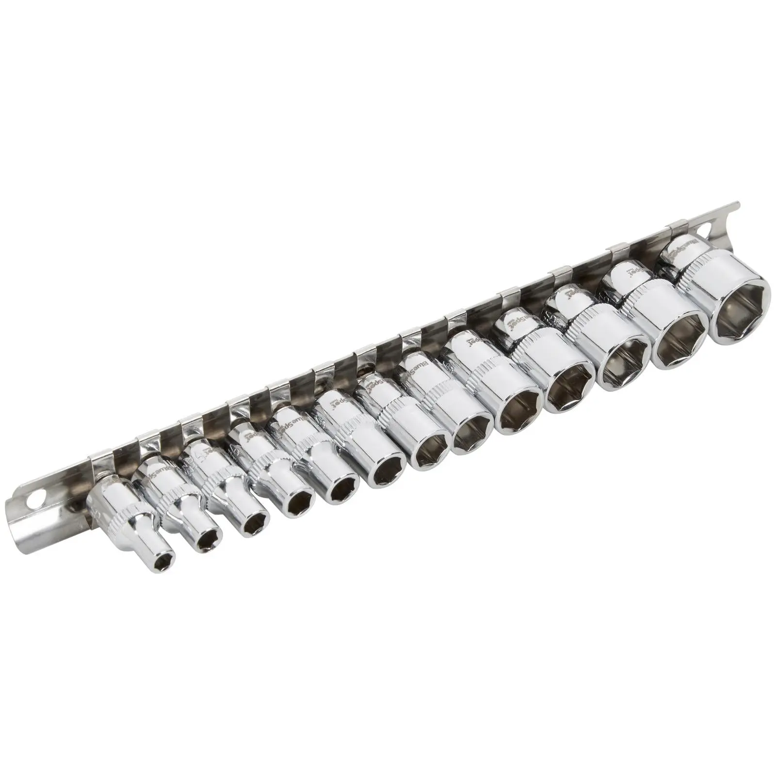 BlueSpot Metric Socket Set 1/4" Drive on Socket Rail 4-14mm 13 Piece - Image 2