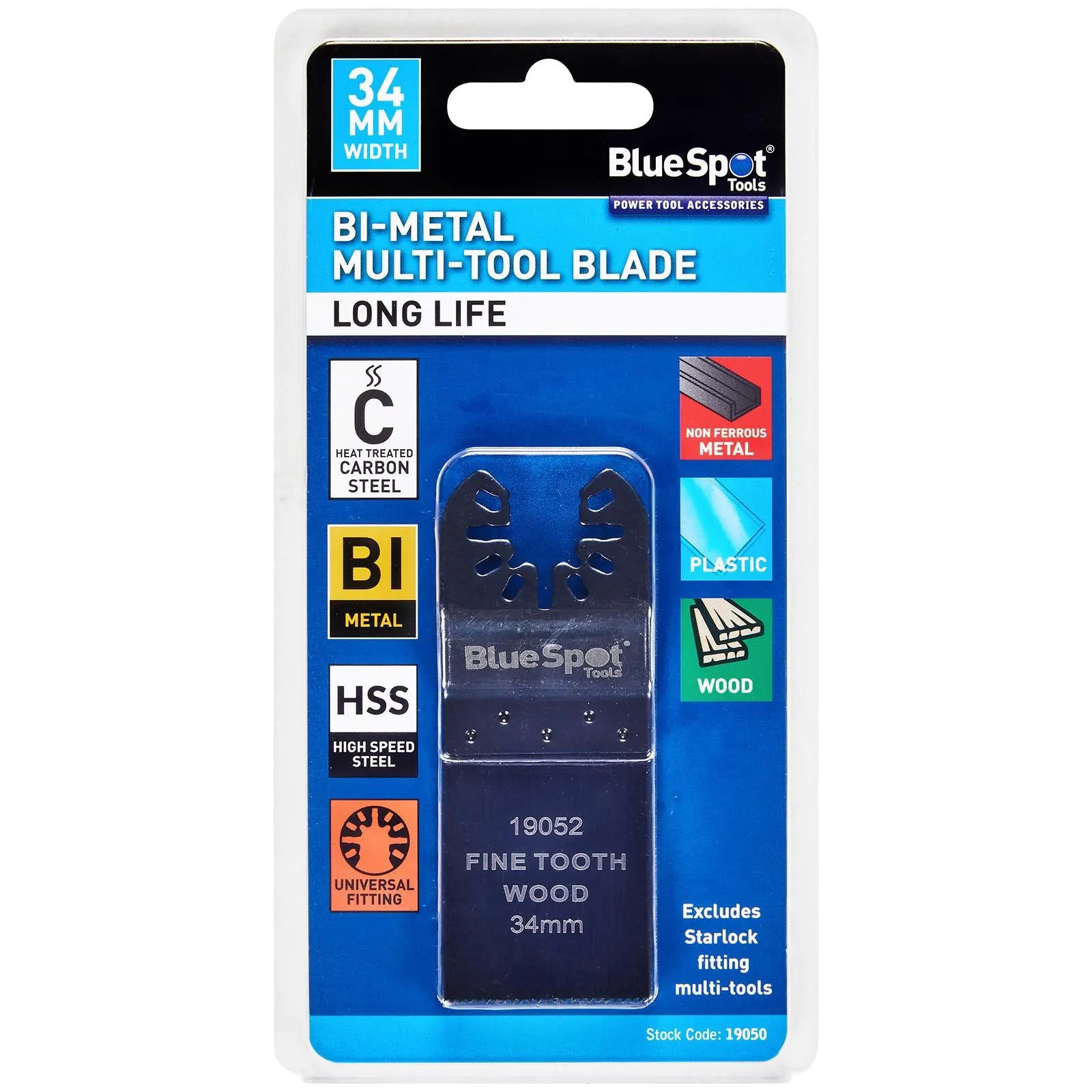 BlueSpot Multi Tool Blade Bi-Metal 34mm OMT for Wood Metal Plastic