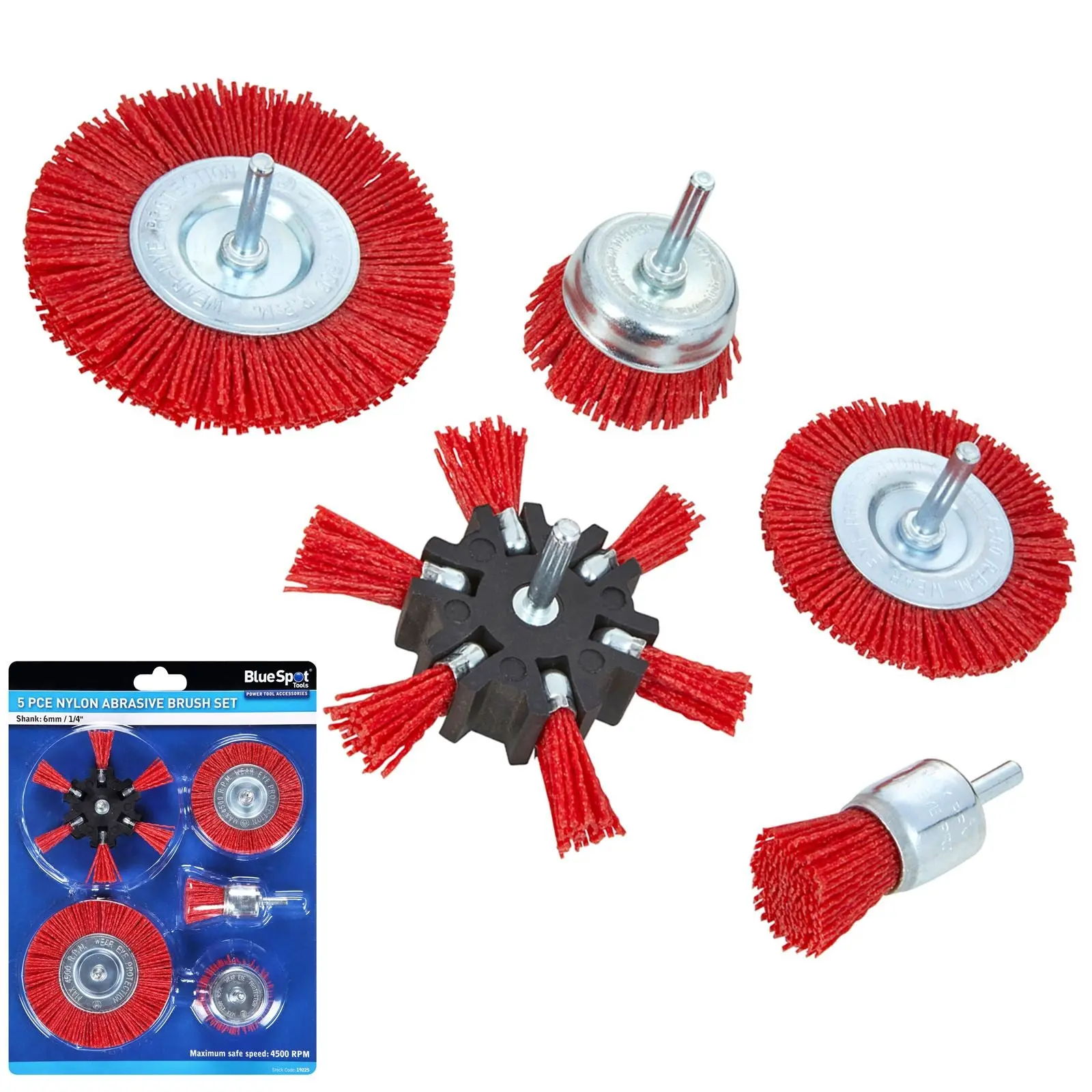 BlueSpot Nylon Abrasive Brush Set 5 Piece