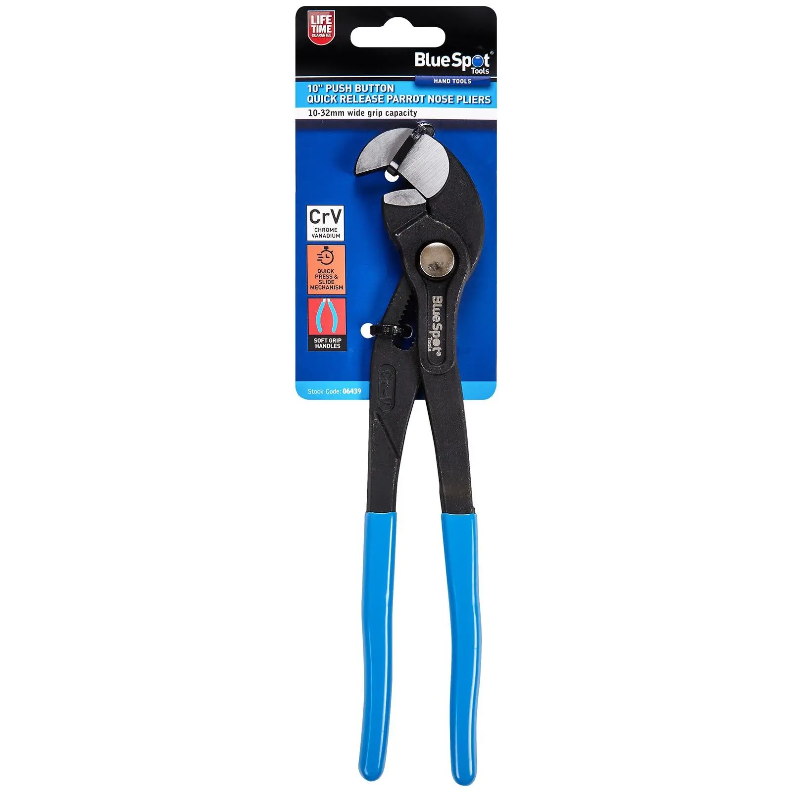 BlueSpot Parrot Nose Pliers Push Button Quick Release 250mm 10in - Image 2
