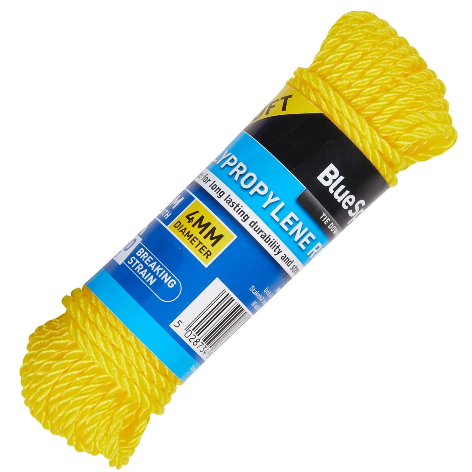 BlueSpot Polypropylene Rope Yellow 15m x 4mm 50ft - Image 2