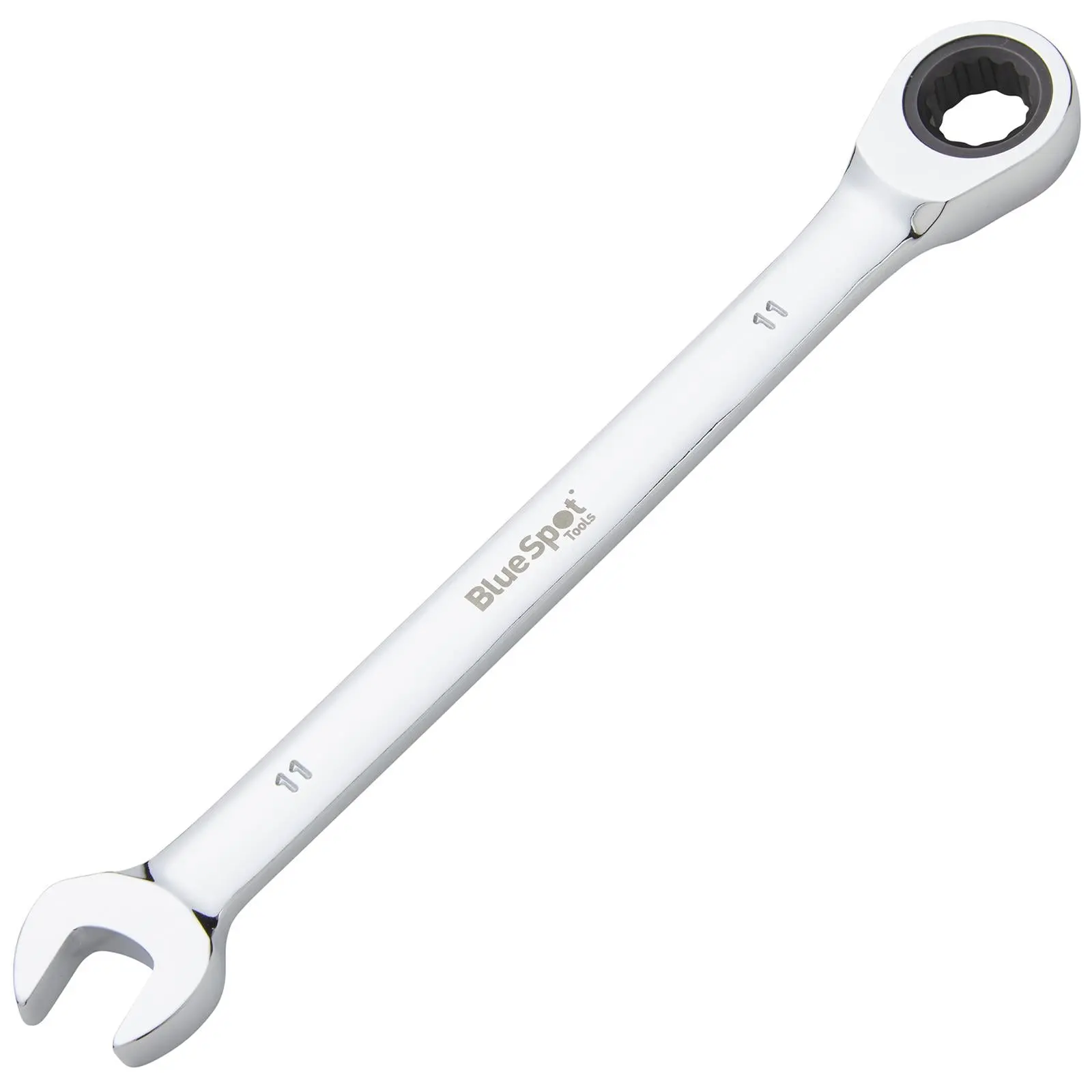 BlueSpot Ratchet Combination Spanner Fixed Head Chrome Vanadium 11mm - Image 3