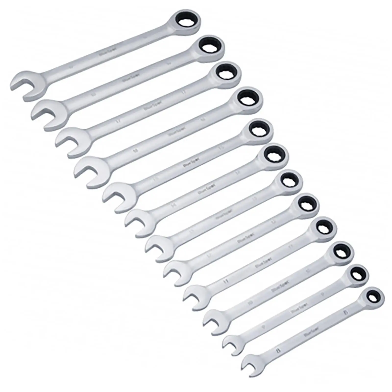 BlueSpot Ratchet Spanner Set 12 Pieces Metric 8-19mm in Tool Roll - Image 4