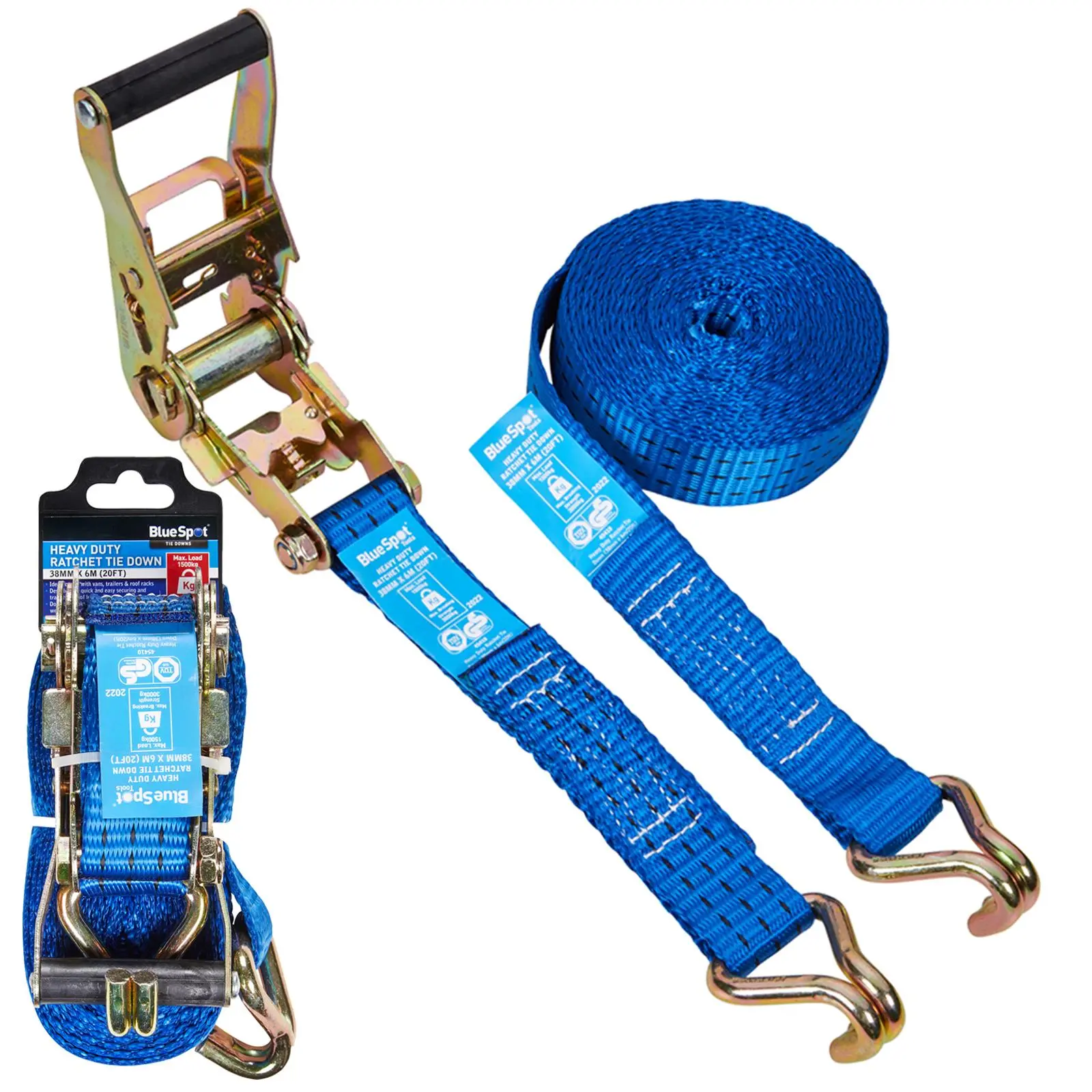 BlueSpot Ratchet Tie Down Heavy Duty 38mm x 6 m ( 20ft ) - Image 2