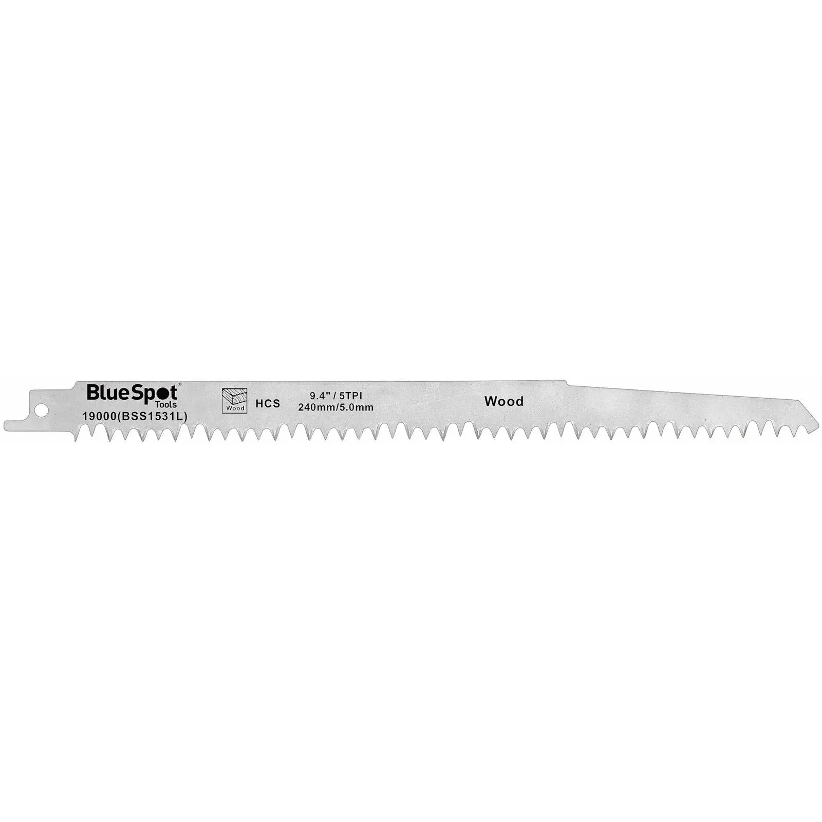 BlueSpot Reciprocating Saw Blades 240mm (9.4") HCS 5pc - Image 2