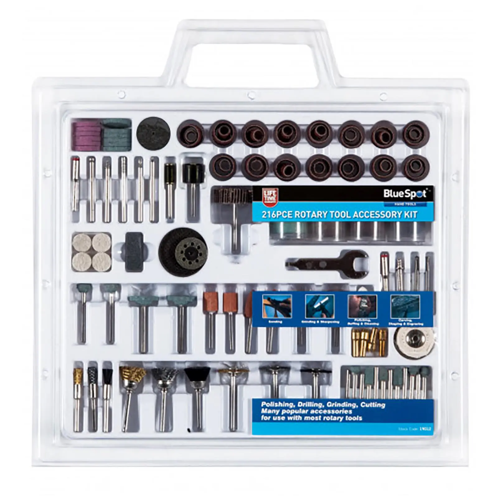 BlueSpot Rotary Tool Accessory Kit 216 Piece