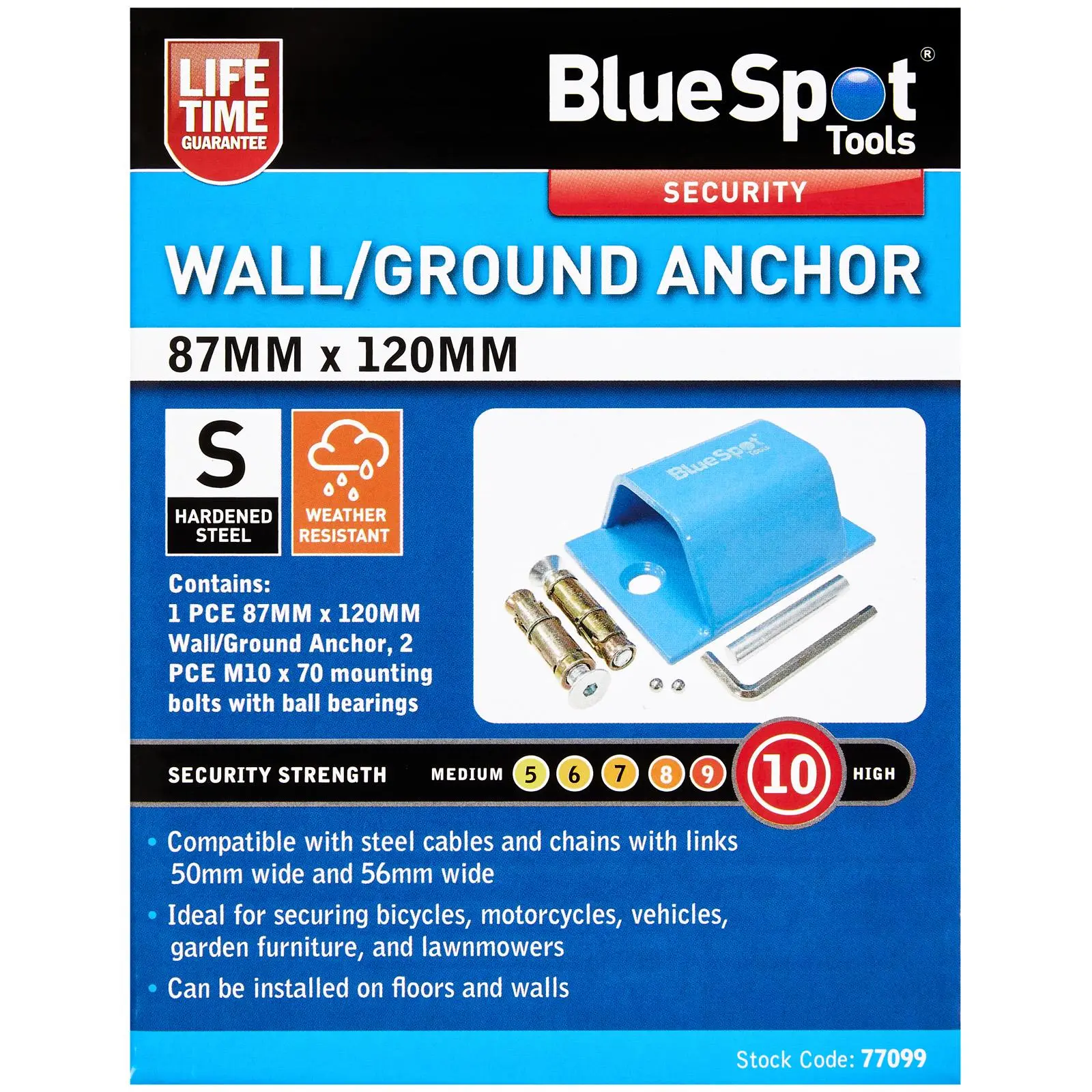 BlueSpot Security Wall Ground Anchor 87 x 120mm - Image 2