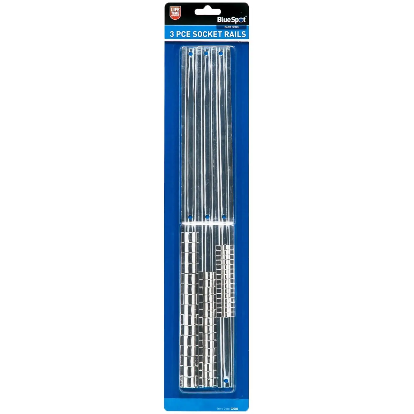 BlueSpot Steel Socket Rails for 1/4" 3/8" 1/2" Drive Sockets 3 Piece - Image 3
