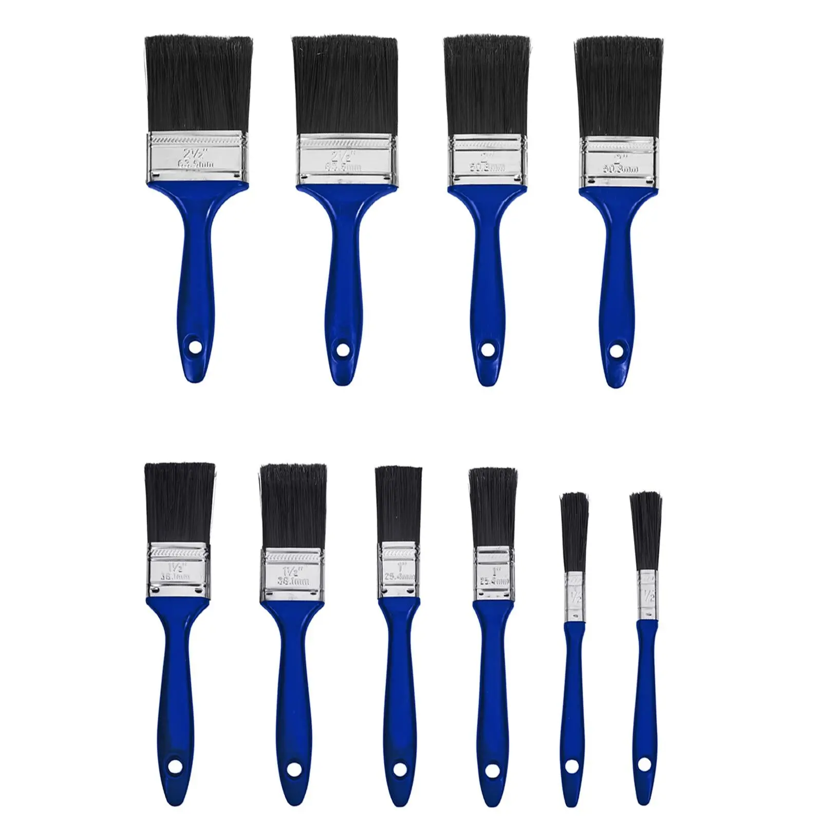 BlueSpot Synthetic Workshop Brush Set 10 Piece 1/2" 1" 1 1/2" 2 - Image 2