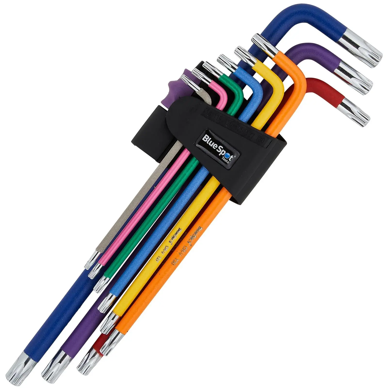 BlueSpot Torx Key Set Extra Long Colour Coded Tamperproof T10-T50 9 Piece - Image 2